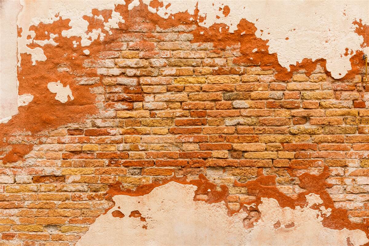 Fototapet un zid de cărămidă care s-a deteriorat în timp