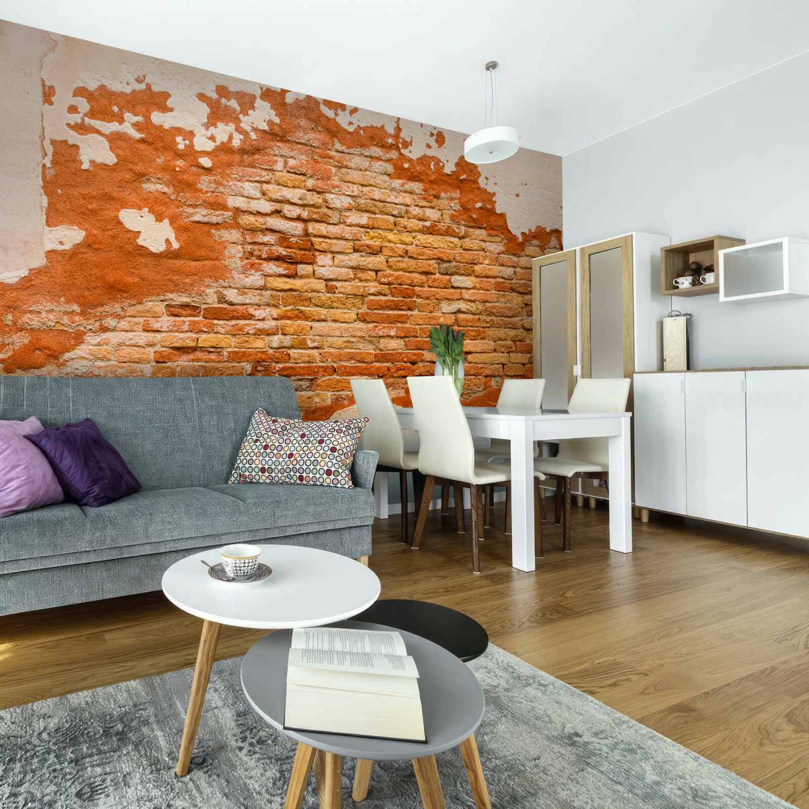 Fototapet un zid de cărămidă care s-a deteriorat în timp