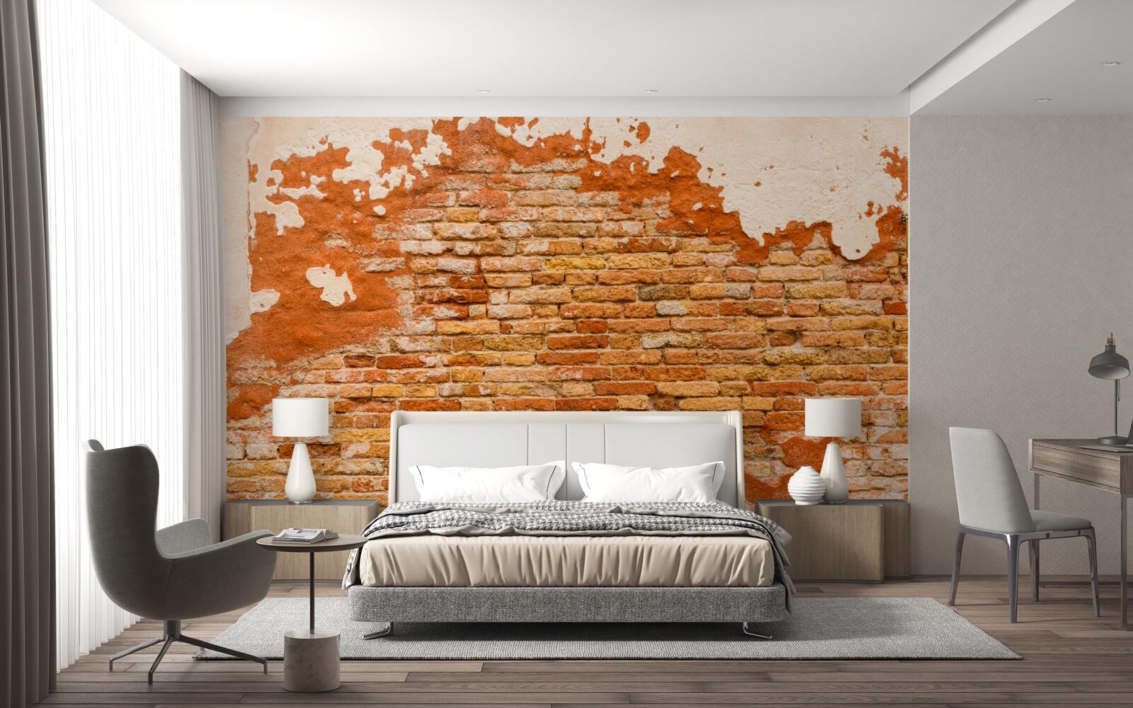 Fototapet un zid de cărămidă care s-a deteriorat în timp