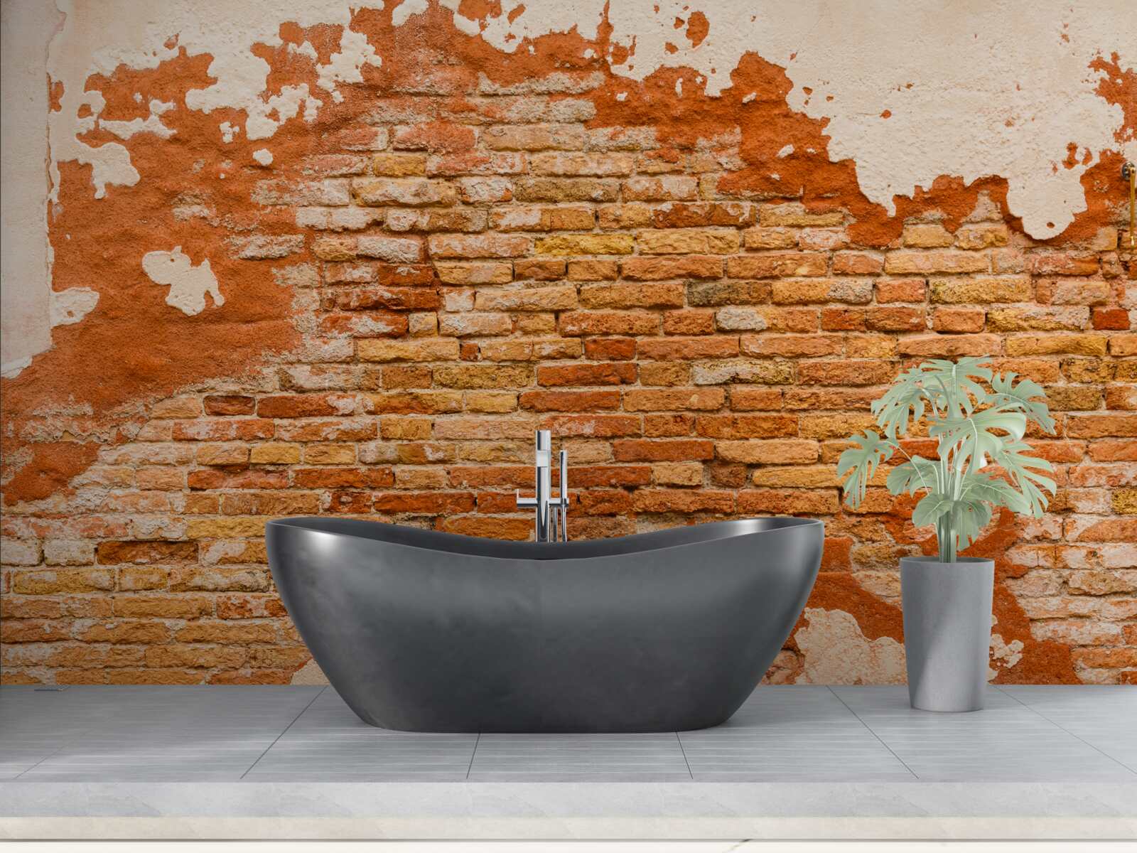 Fototapet un zid de cărămidă care s-a deteriorat în timp