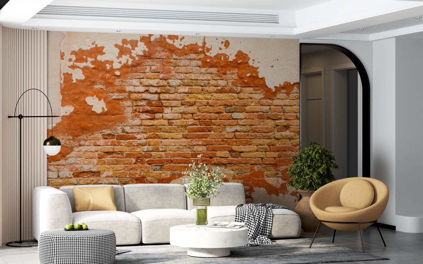 Fototapet un zid de cărămidă care s-a deteriorat în timp