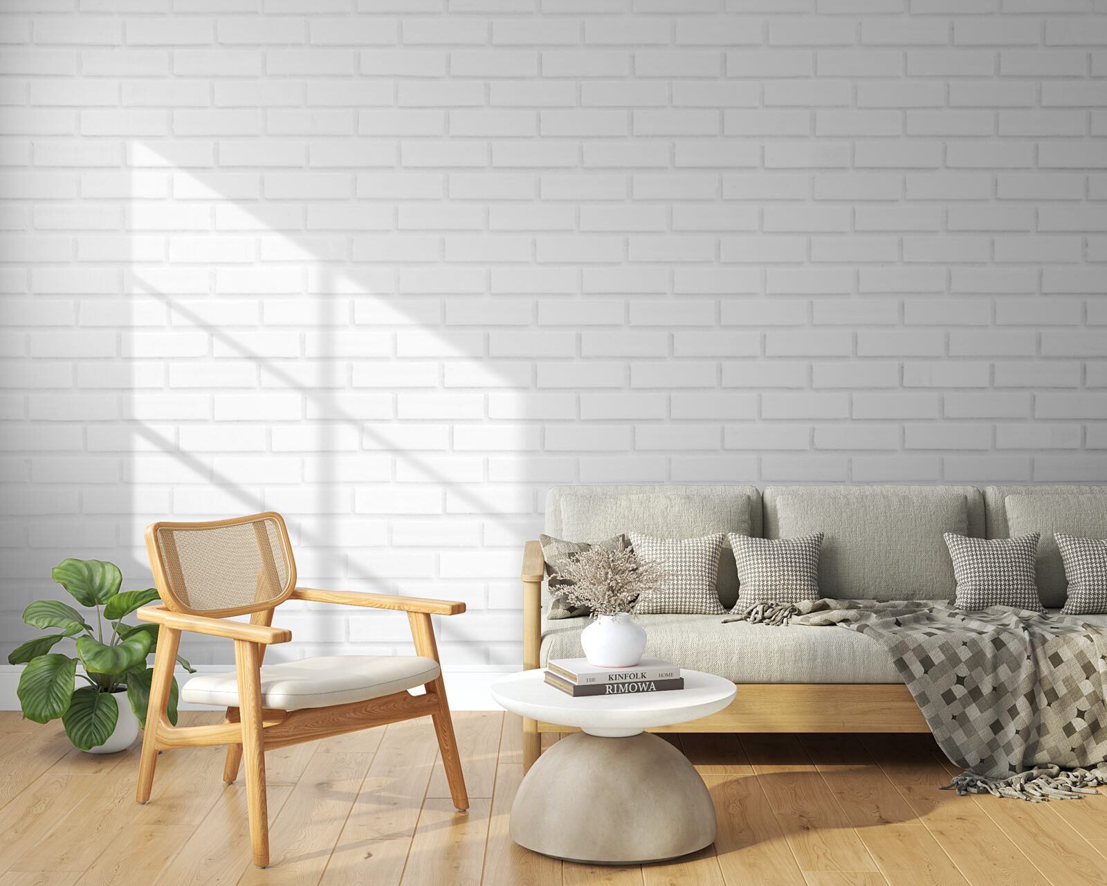 Fototapet peretele de cărămidă este de un alb imaculat