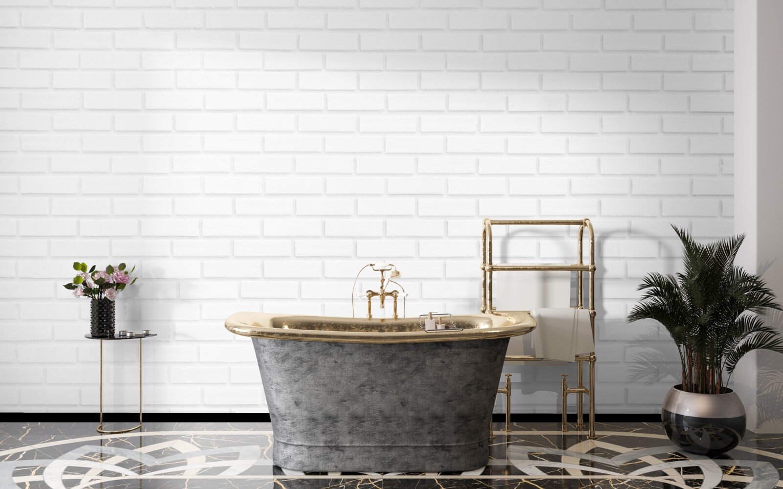 Fototapet peretele de cărămidă este de un alb imaculat