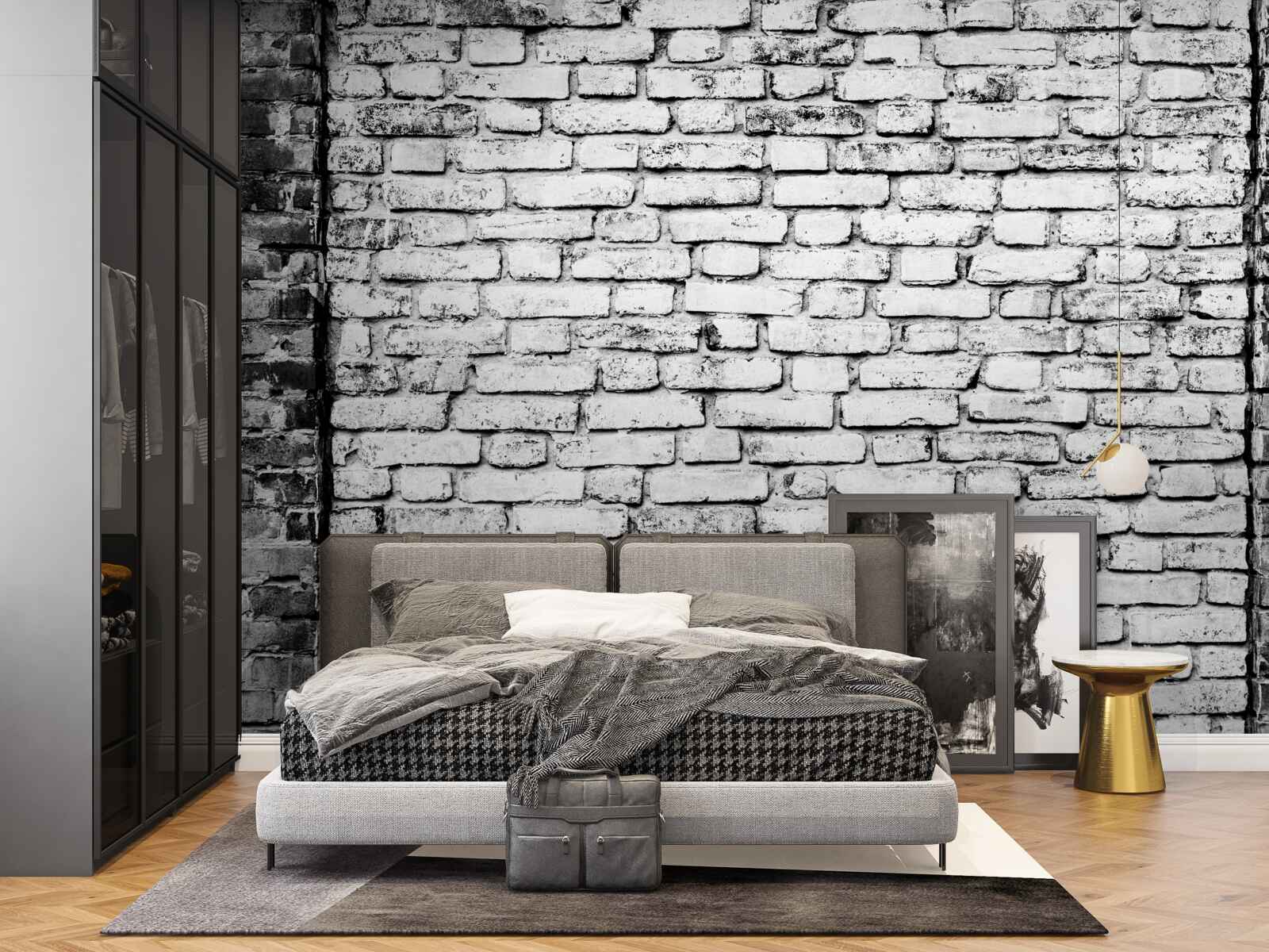 Fototapet Perete din cărămidă cu urme de zgârieturi