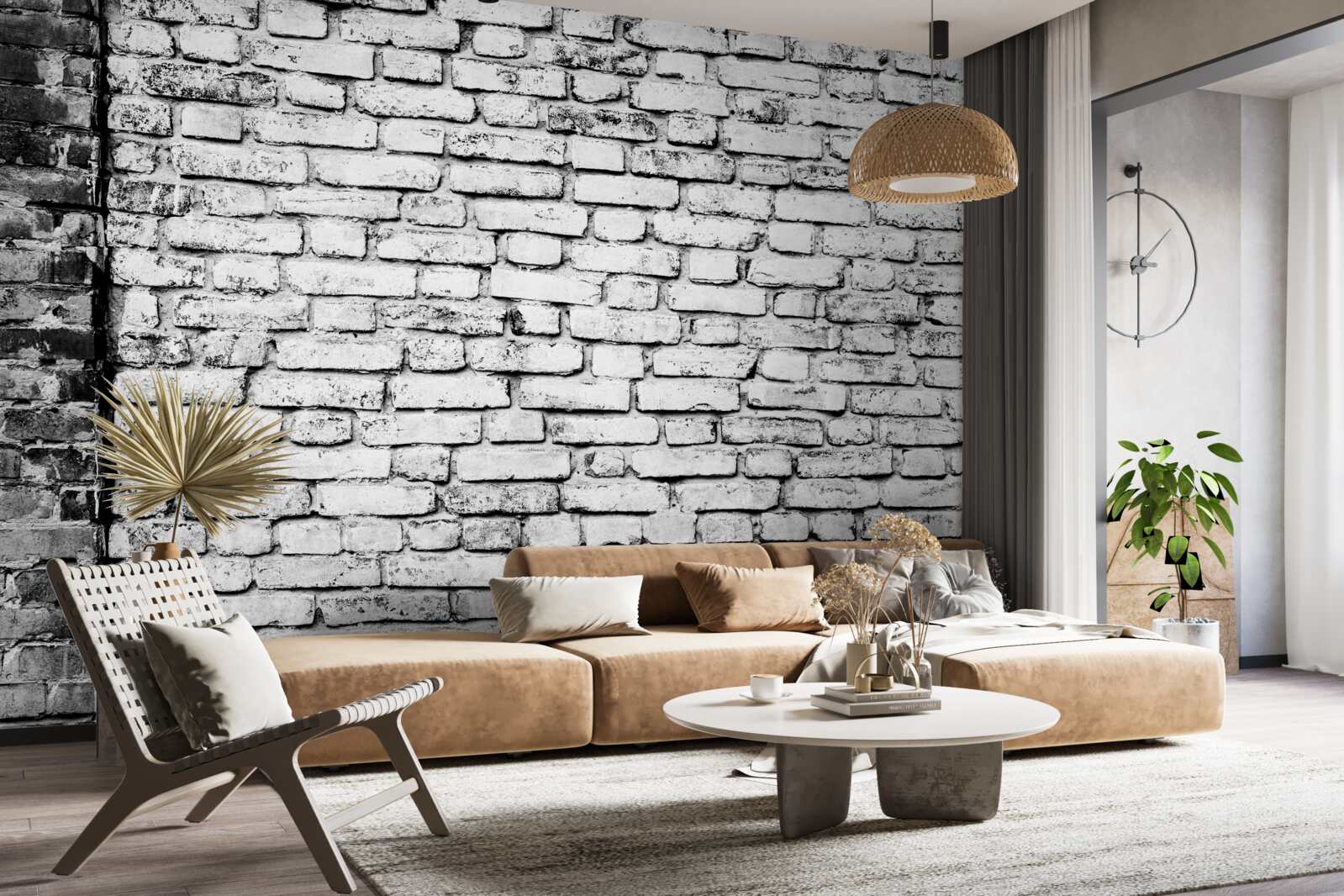 Fototapet Perete din cărămidă cu urme de zgârieturi