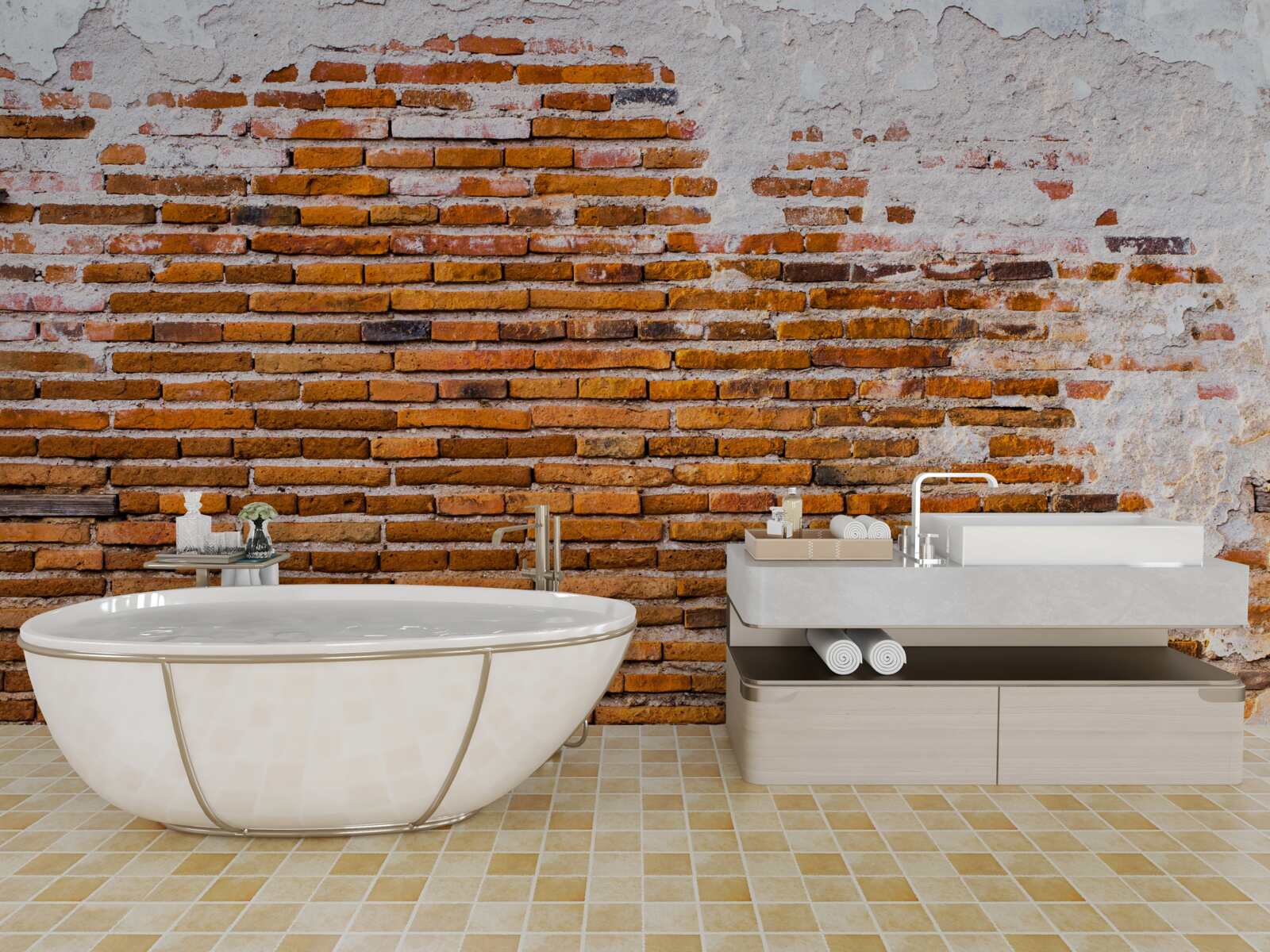 Fototapet perete vechi din cărămidă care și-a pierdut aspectul