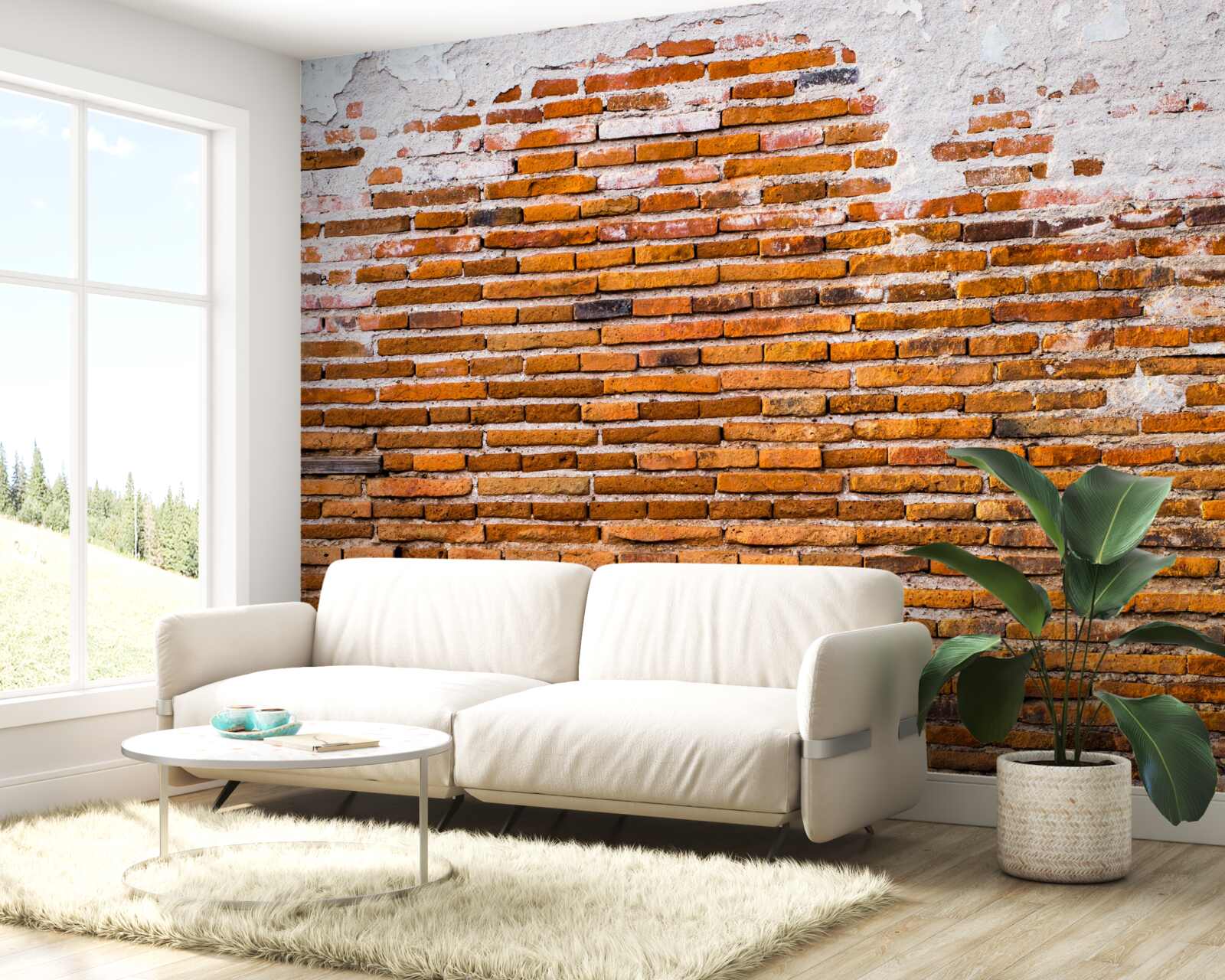 Fototapet perete vechi din cărămidă care și-a pierdut aspectul
