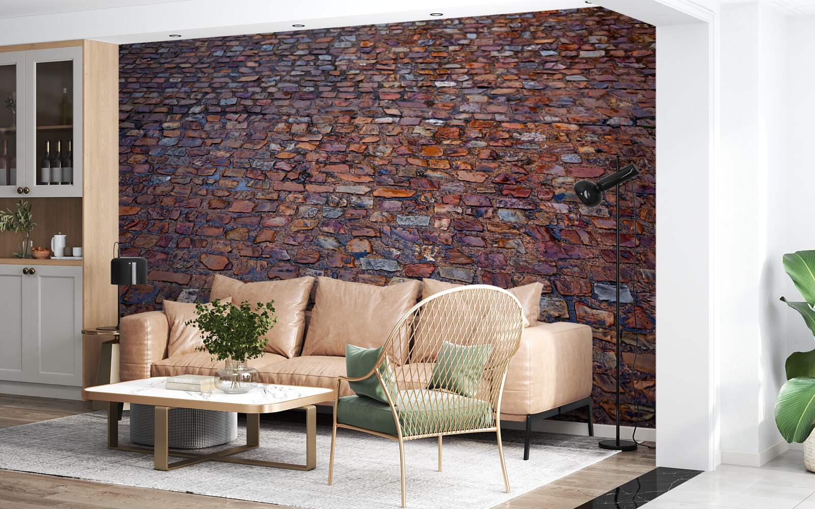 Fototapet stradă veche pavată cu pavele