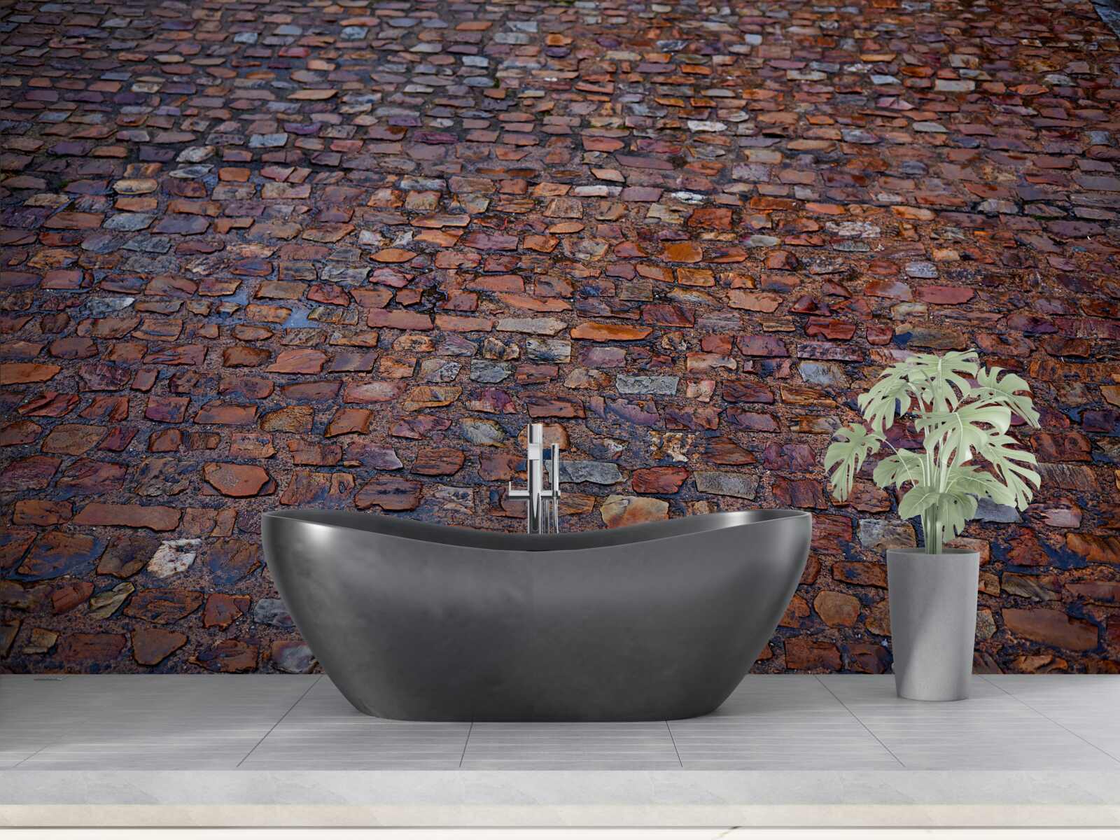 Fototapet stradă veche pavată cu pavele