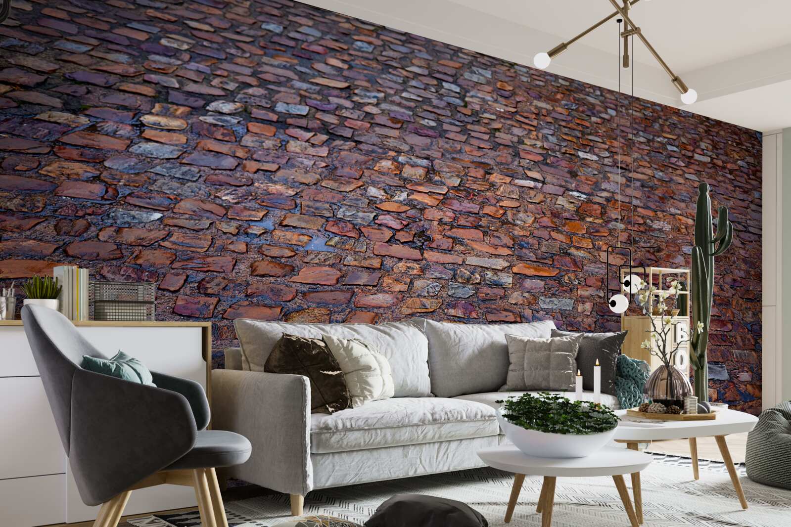 Fototapet stradă veche pavată cu pavele