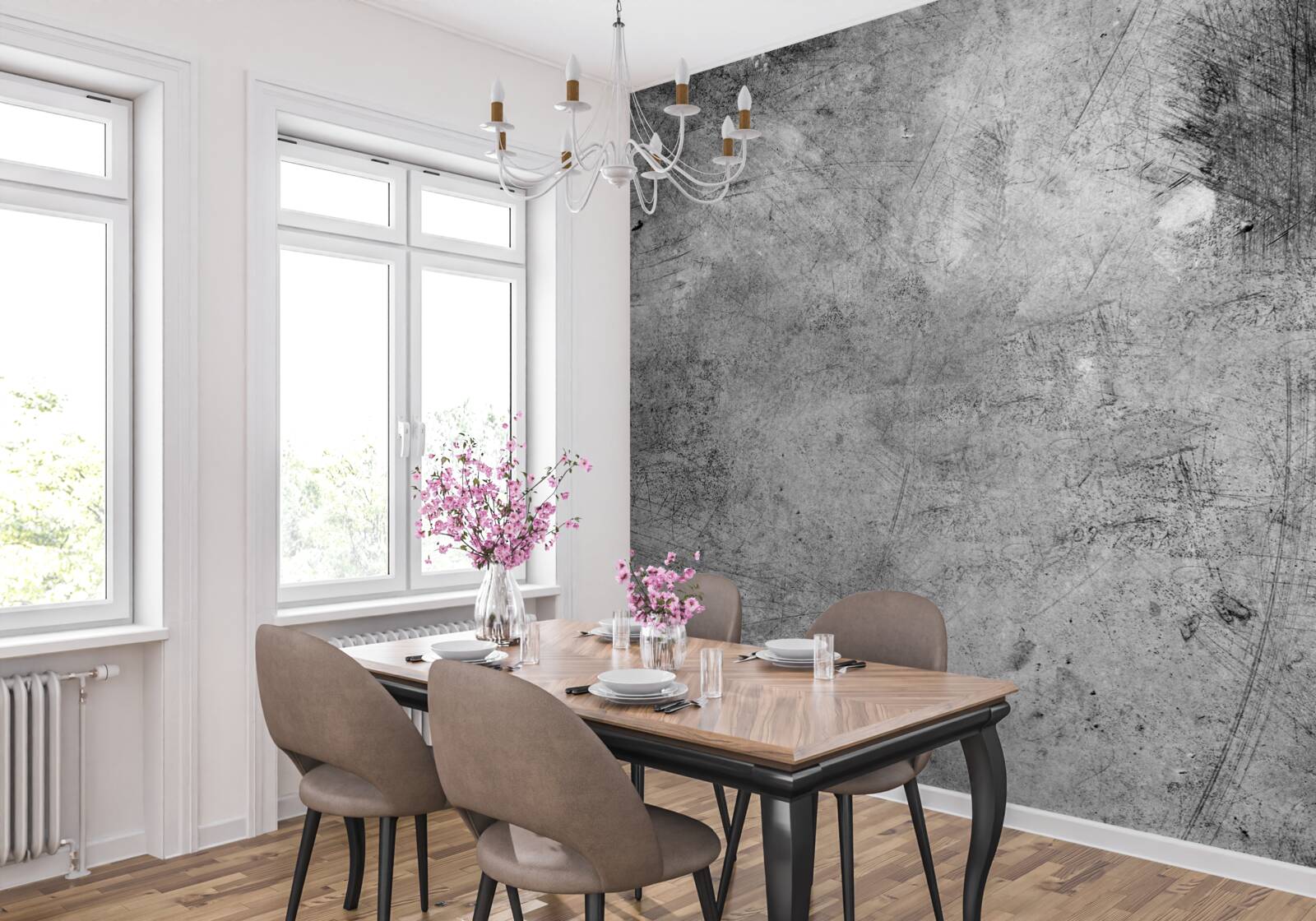 Fototapet perete gri cu zgârieturi close-up