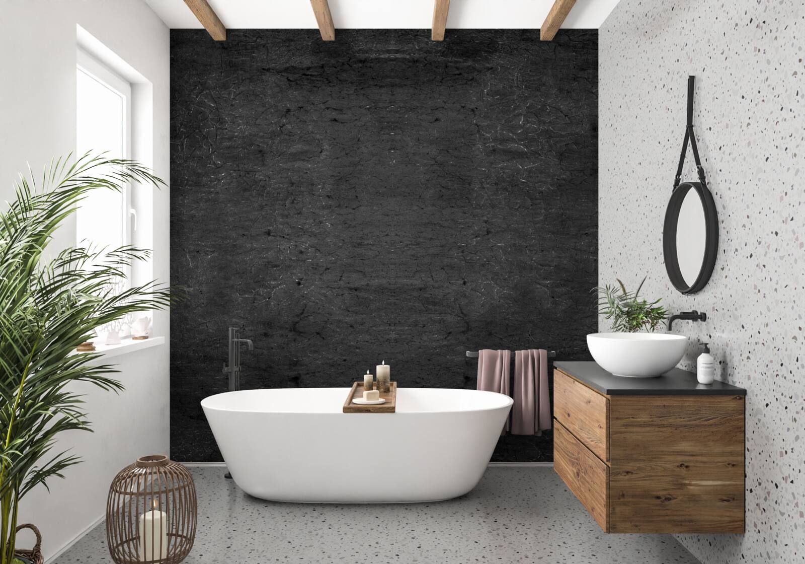 Fototapet perete de ciment întunecat