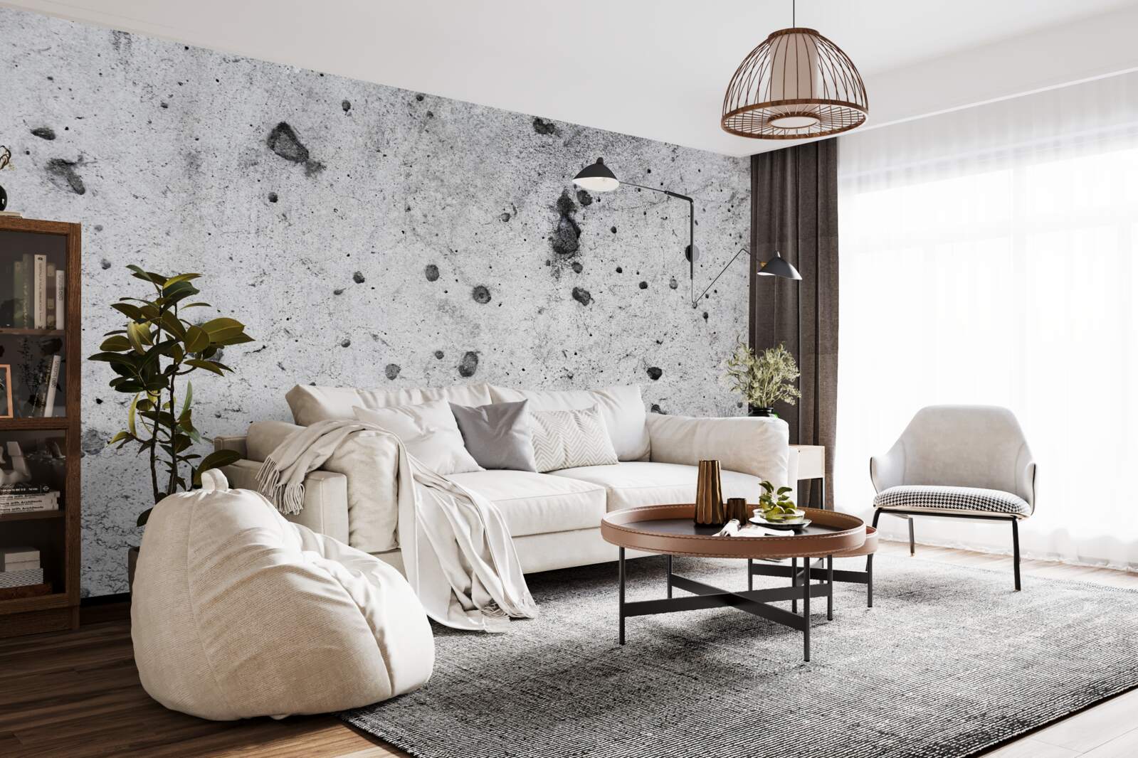 Fototapet perete de beton cu urme întunecate