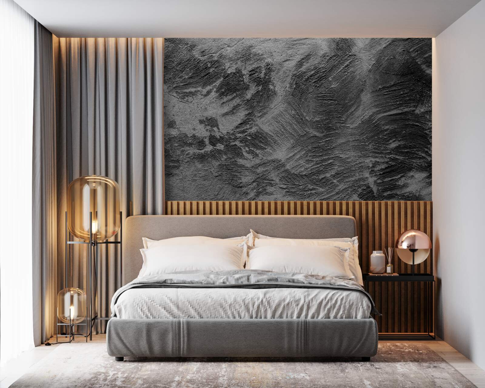 Fototapet dungi decorative în nuanțe deschise și închise