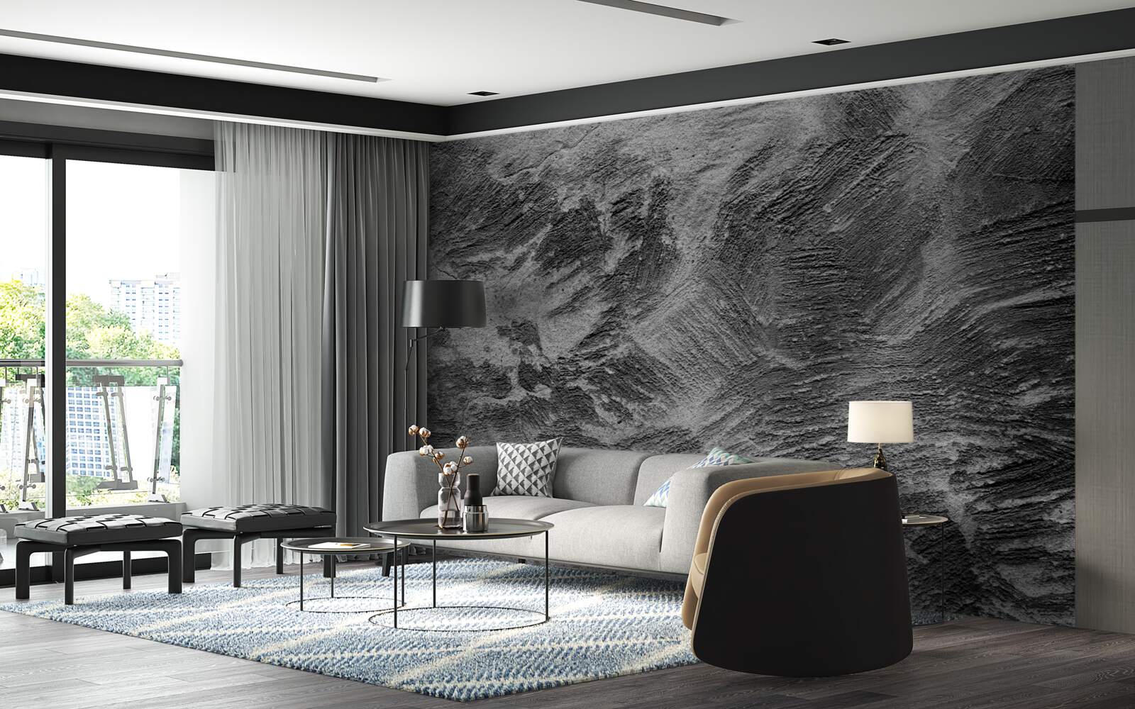 Fototapet dungi decorative în nuanțe deschise și închise