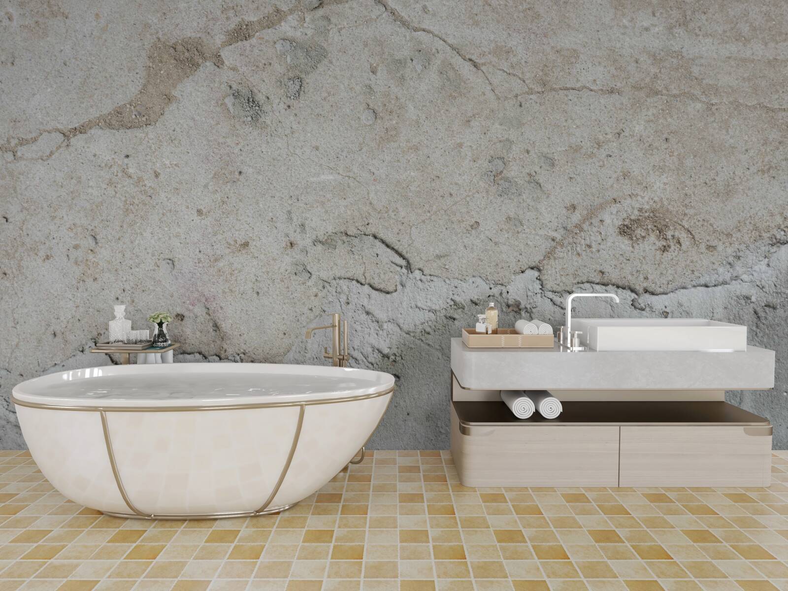 Fototapet perete de beton cu defecte