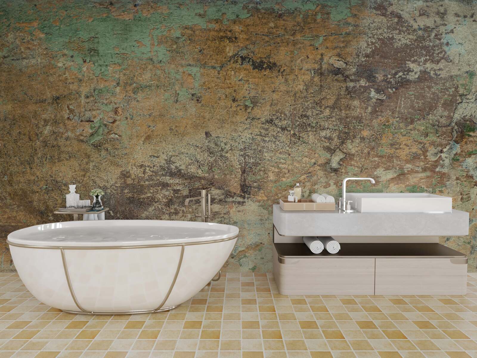 Fototapet Perete cu rugină abstractă