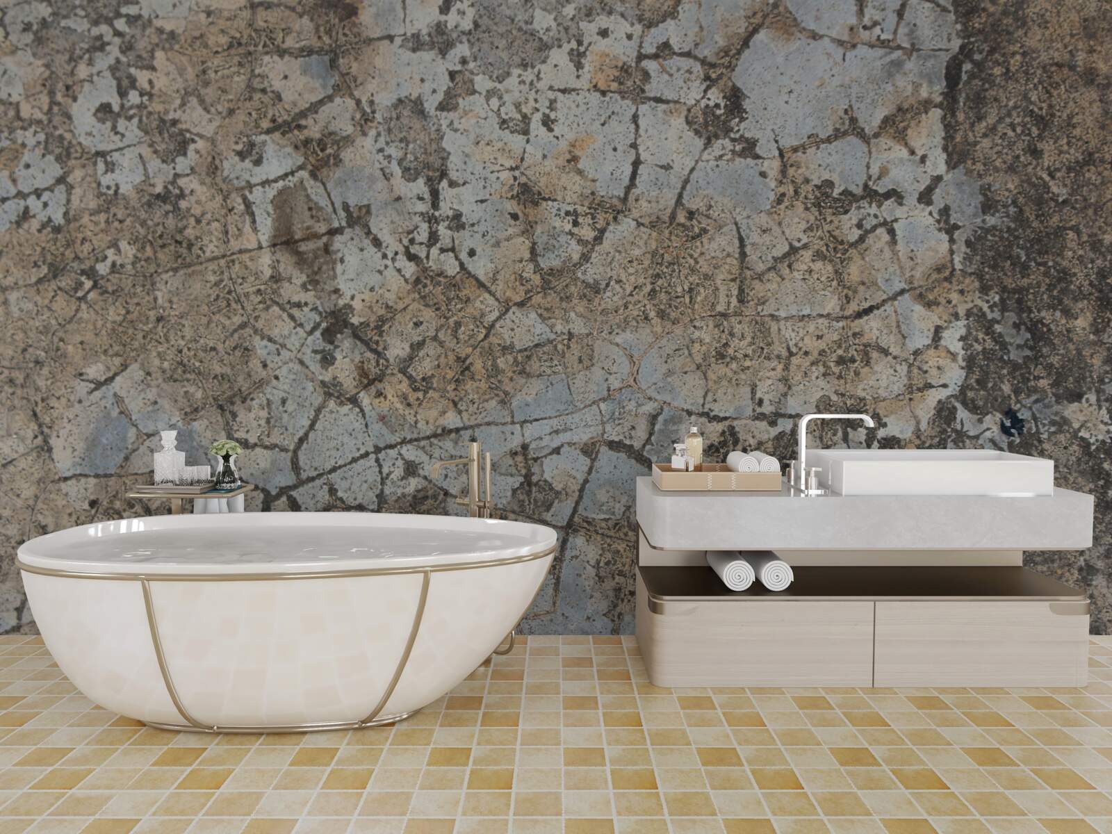 Fototapet suprafață de marmură, presărată cu crăpături