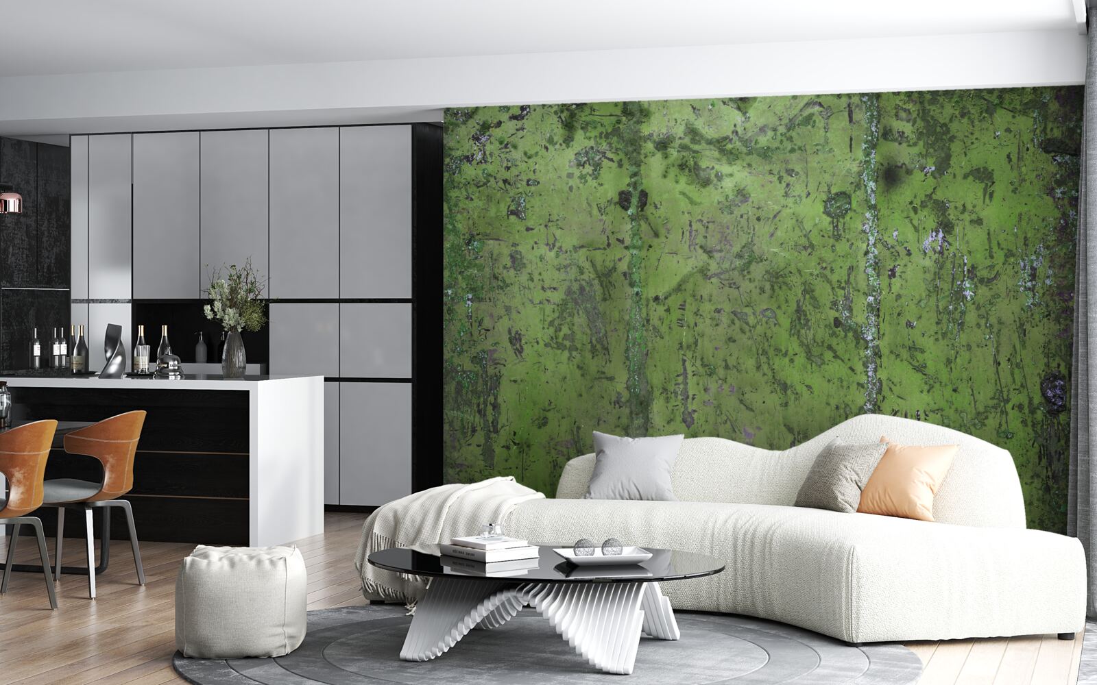 Fototapet Perete acoperit cu rugină verde