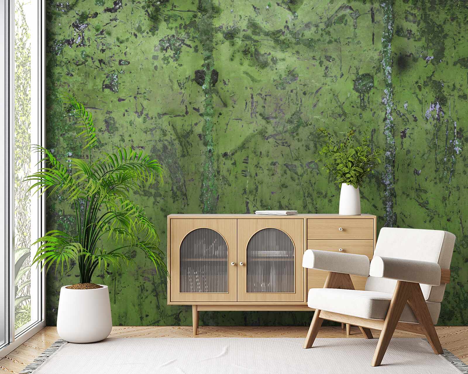 Fototapet Perete acoperit cu rugină verde