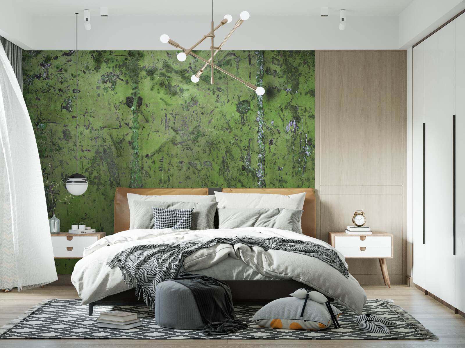 Fototapet Perete acoperit cu rugină verde