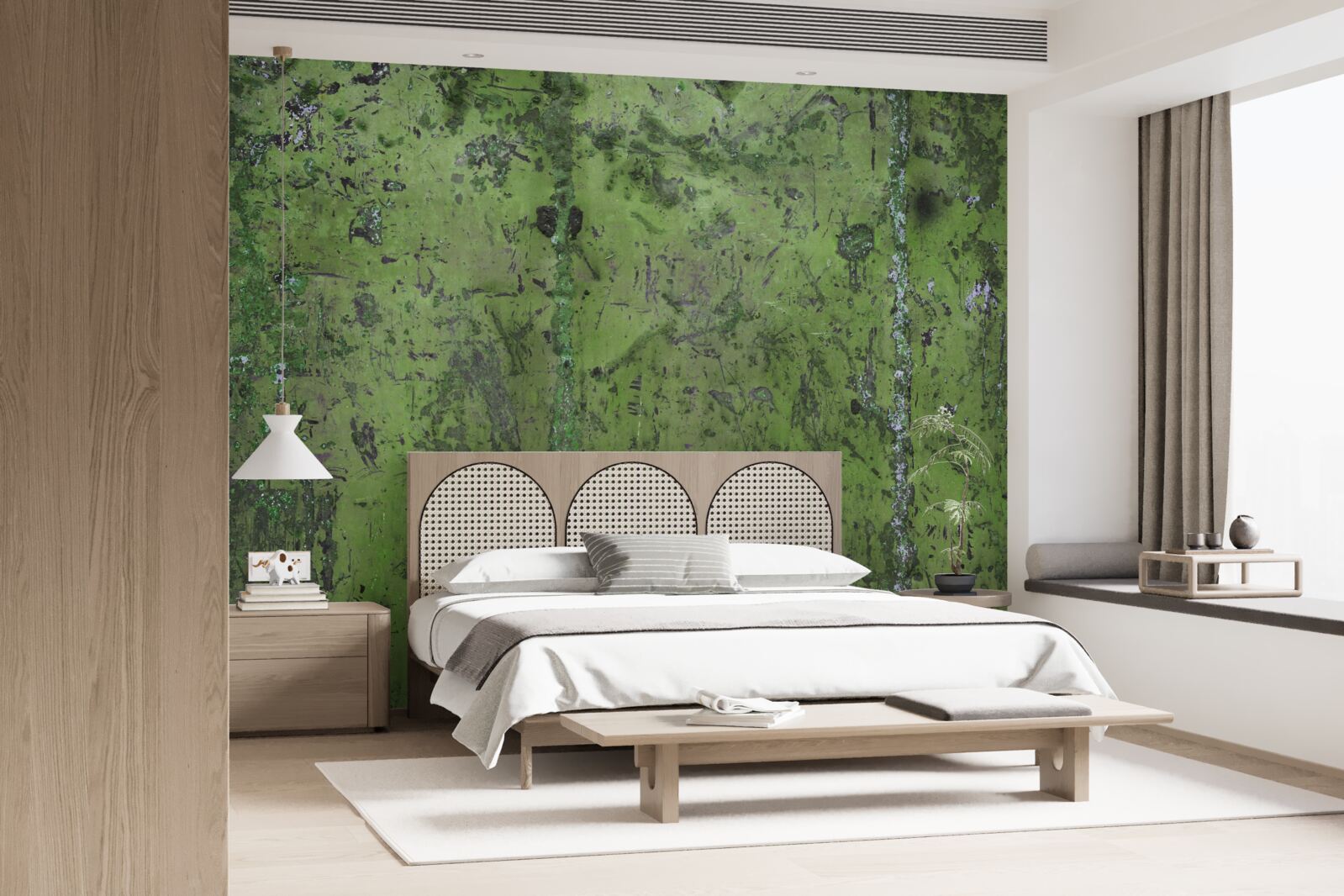 Fototapet Perete acoperit cu rugină verde