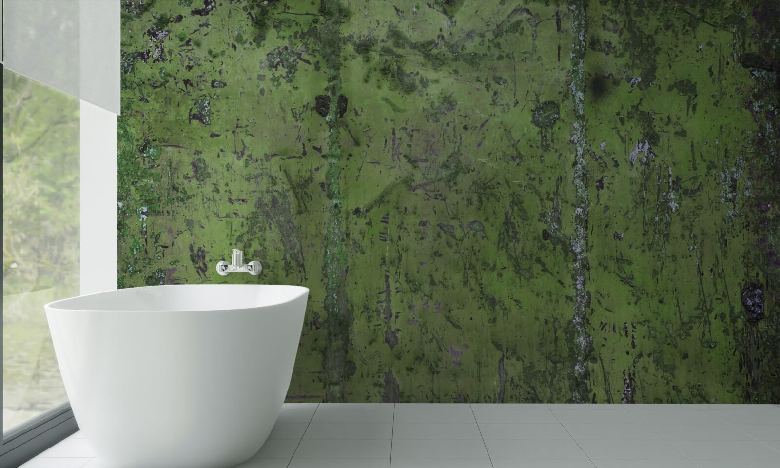 Fototapet Perete acoperit cu rugină verde