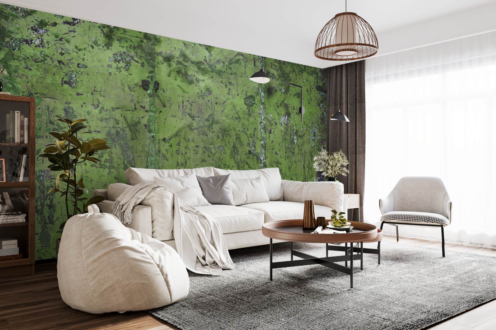 Fototapet Perete acoperit cu rugină verde