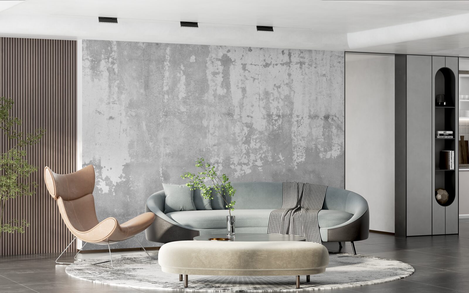 Fototapet în afara casei este un zid gri