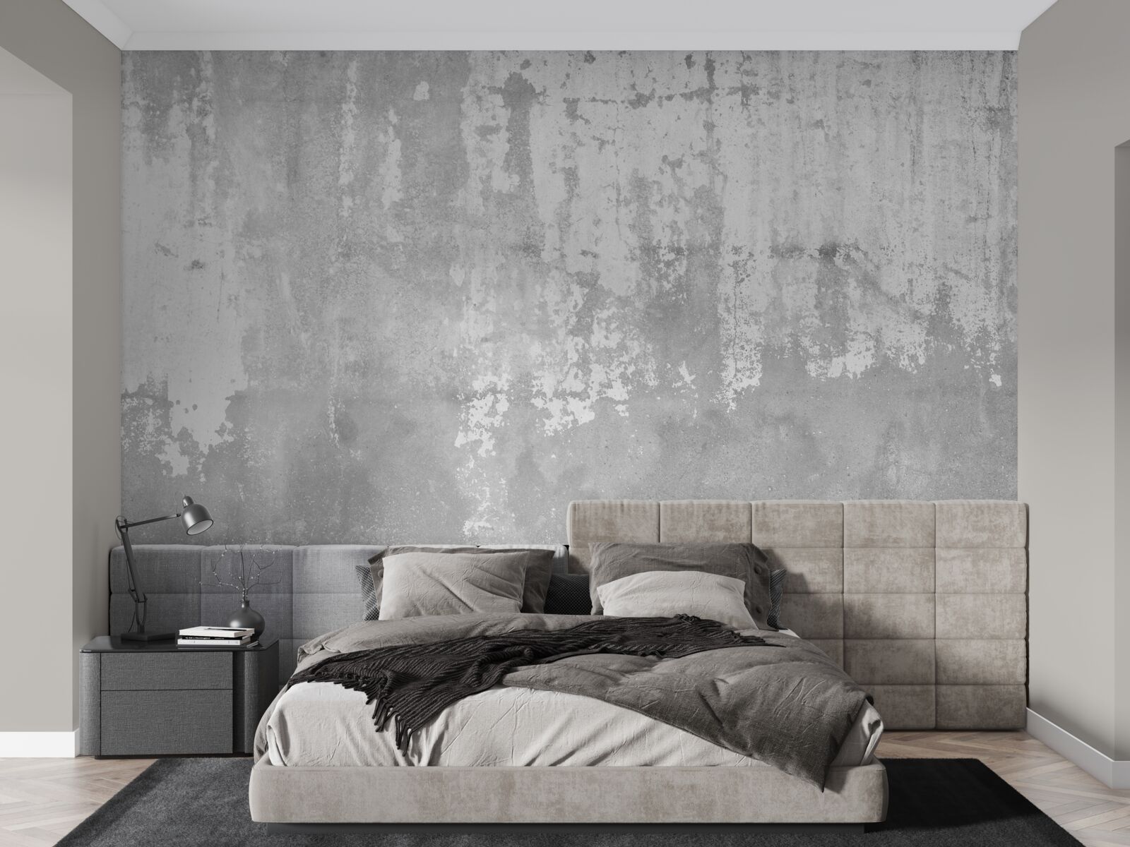 Fototapet în afara casei este un zid gri