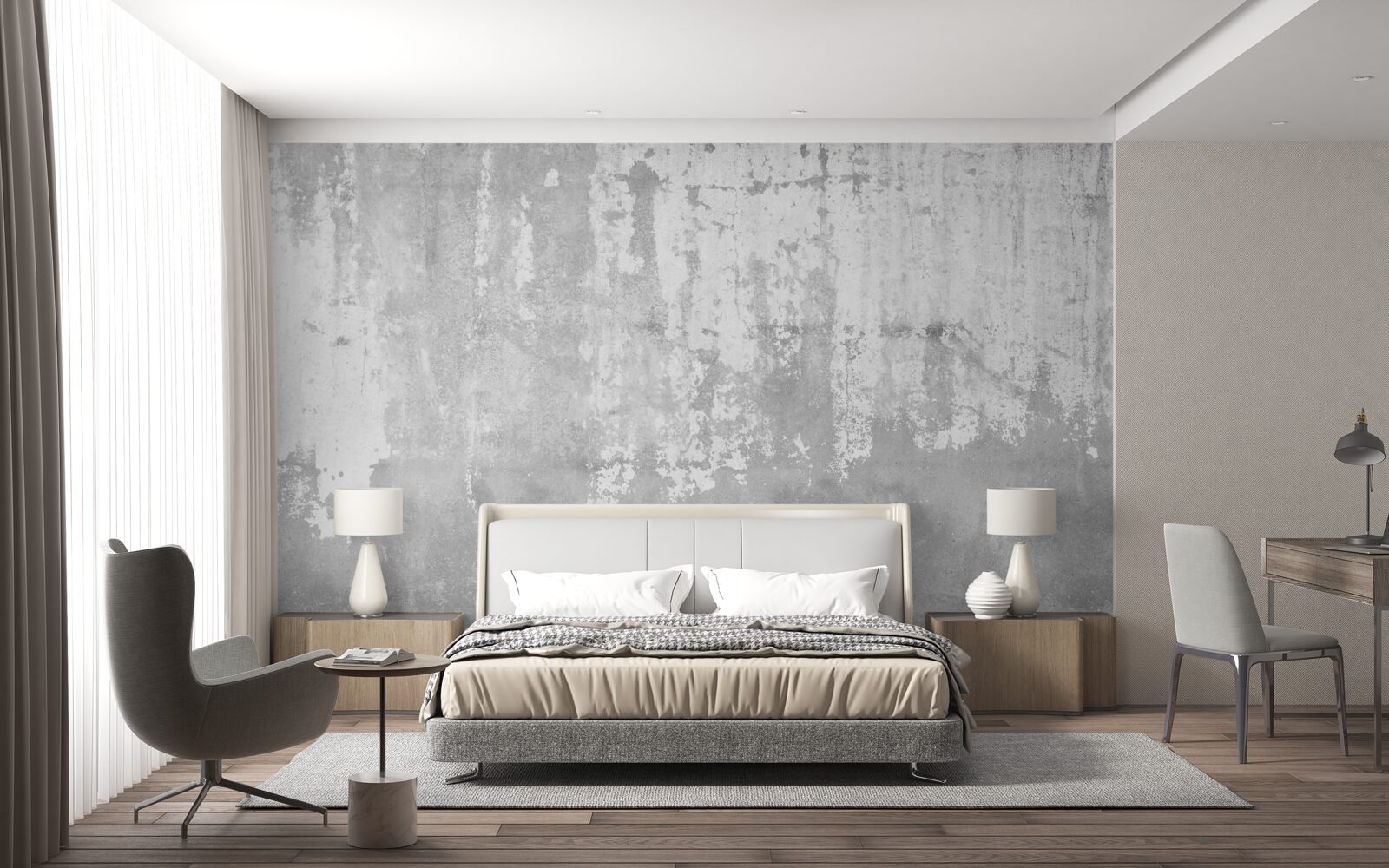 Fototapet în afara casei este un zid gri