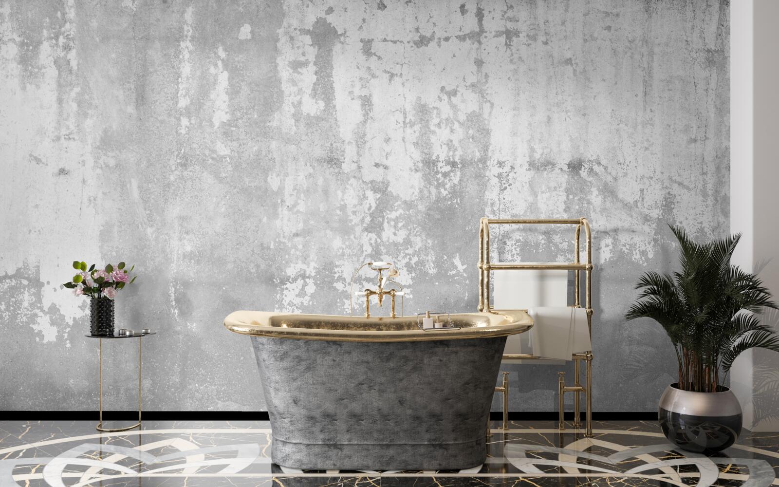 Fototapet în afara casei este un zid gri