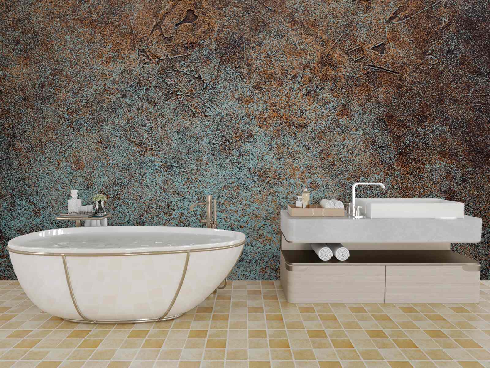 Fototapet acoperire din fier oxidat închis