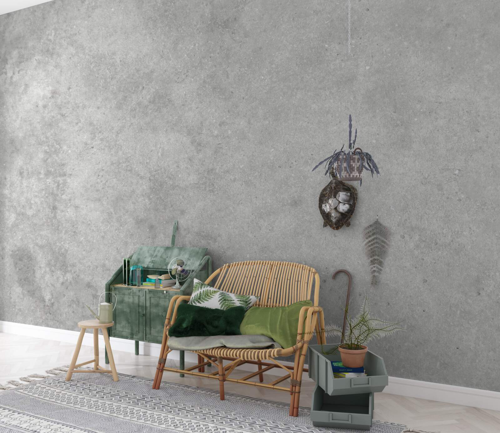 Fototapet Peretele este realizat din beton într-o nuanță gri deschis