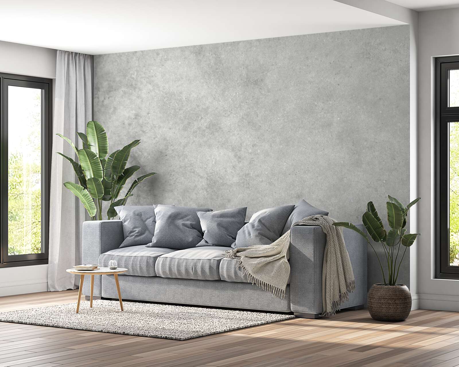 Fototapet Peretele este realizat din beton într-o nuanță gri deschis