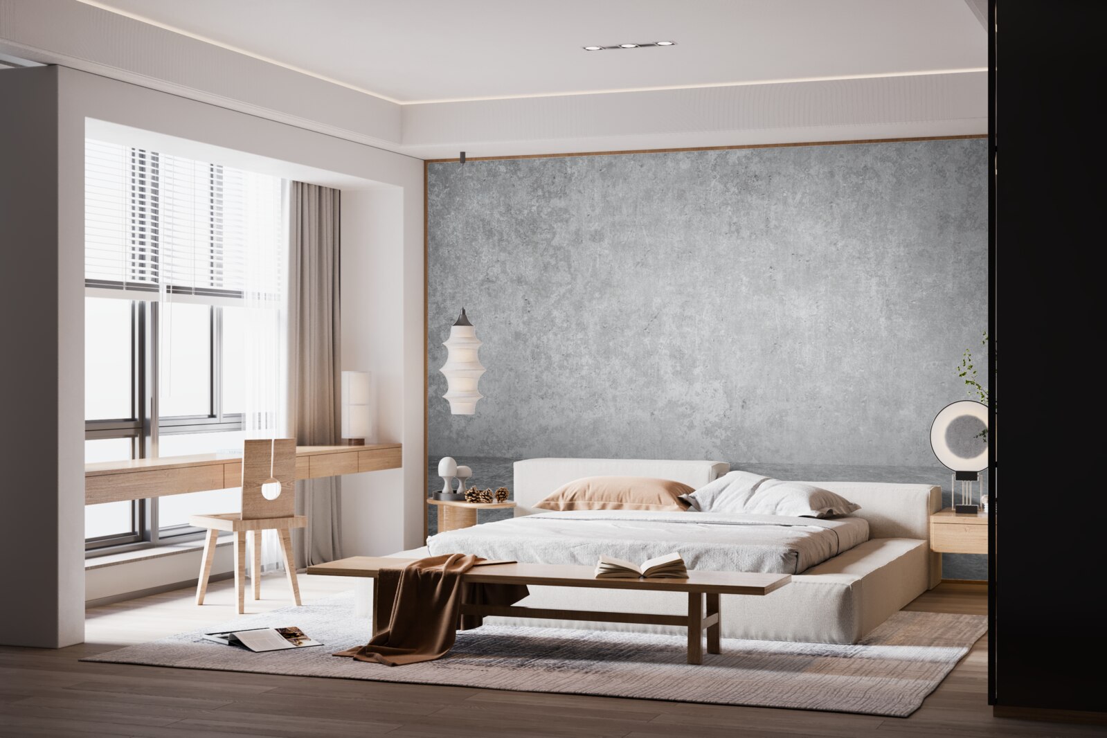 Fototapet zid de beton gri deschis