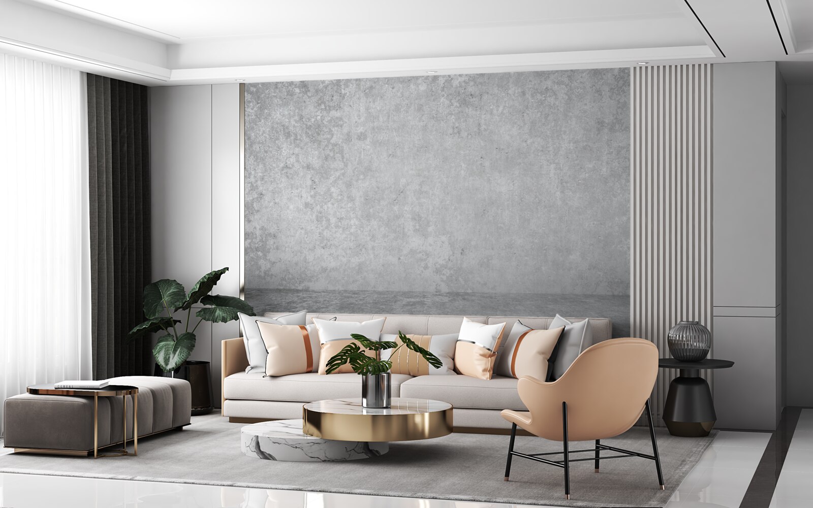 Fototapet zid de beton gri deschis