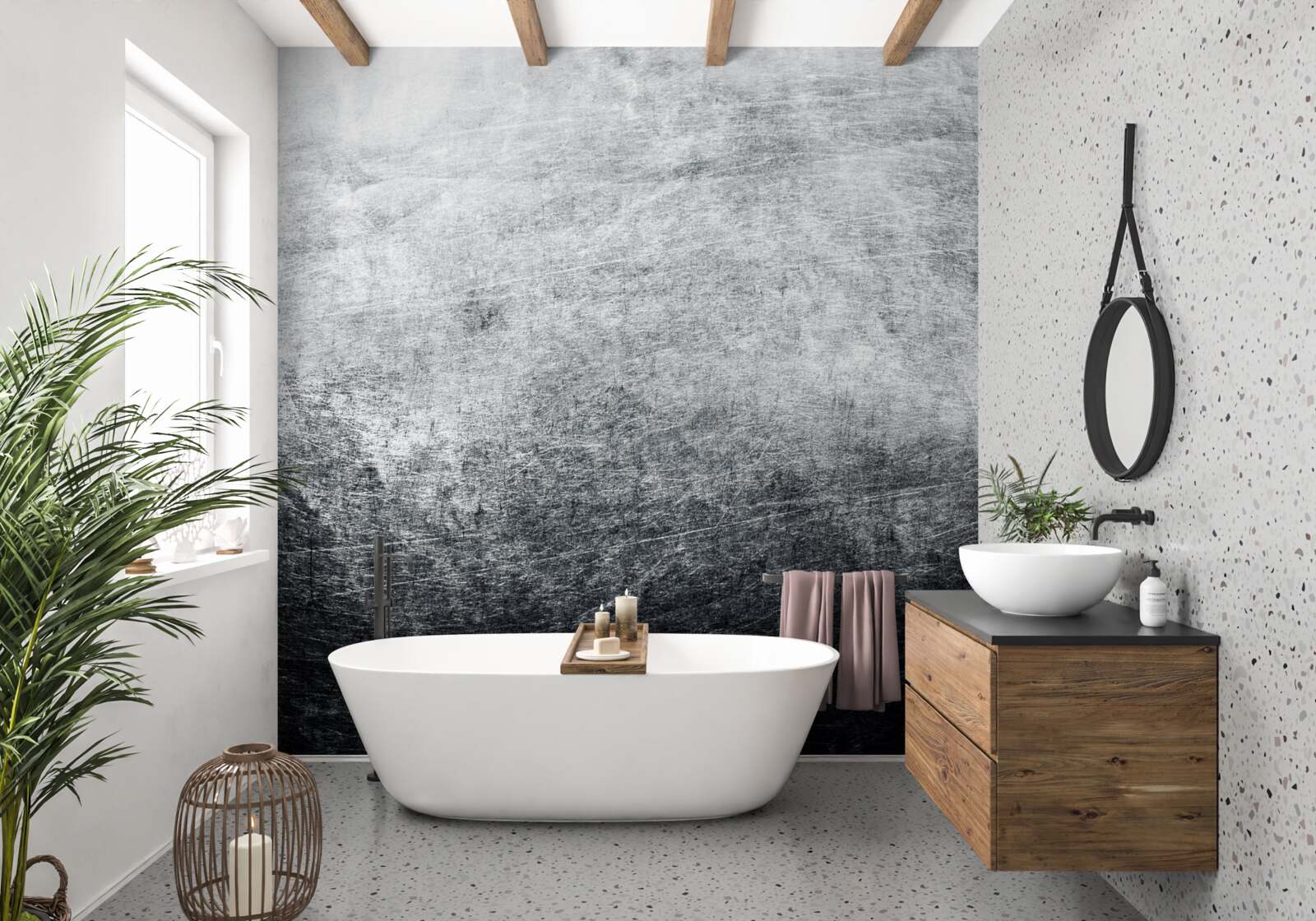 Fototapet perete gri problematic