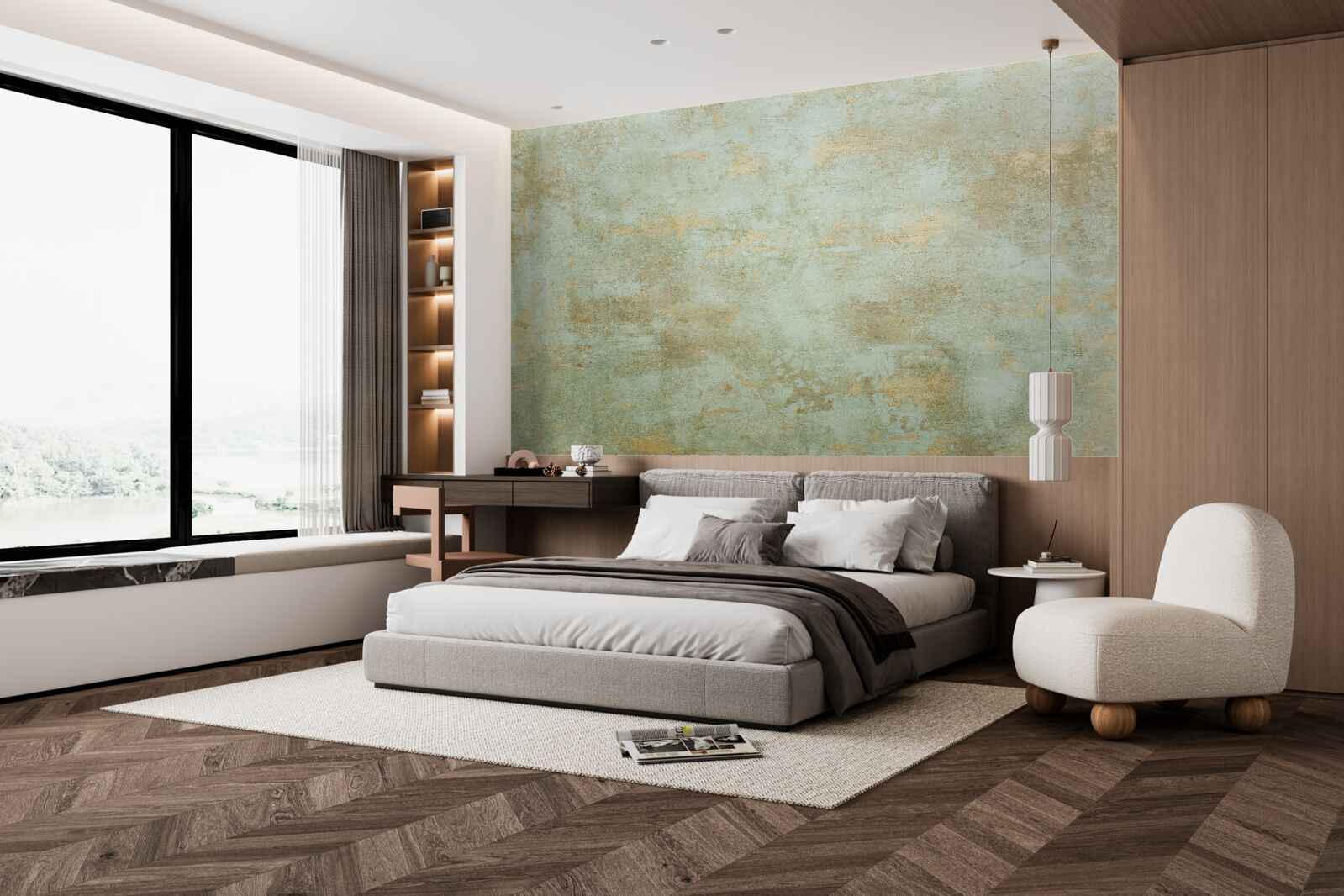 Fototapet auriu cu kaki