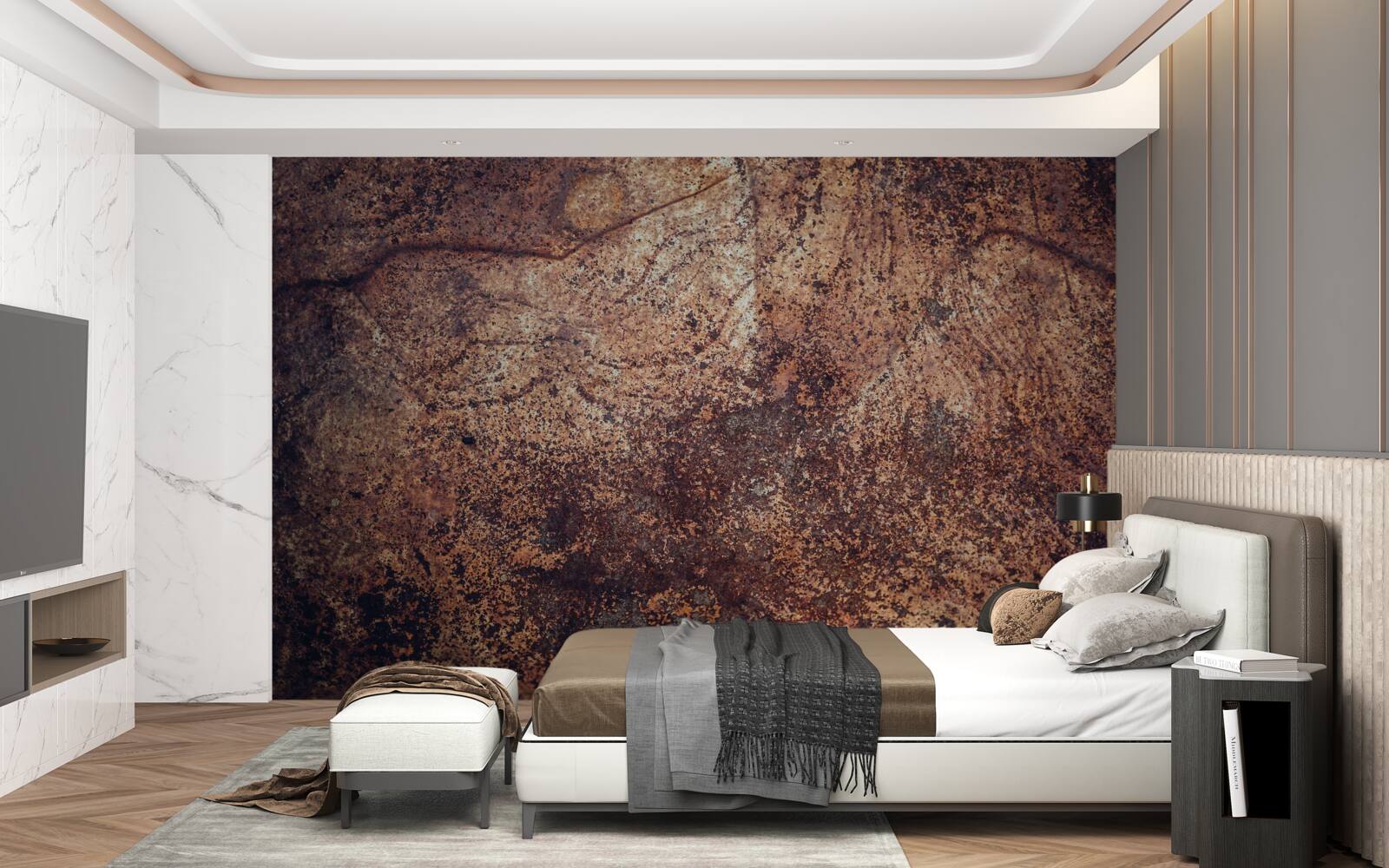 Fototapet zone întunecate de rugină