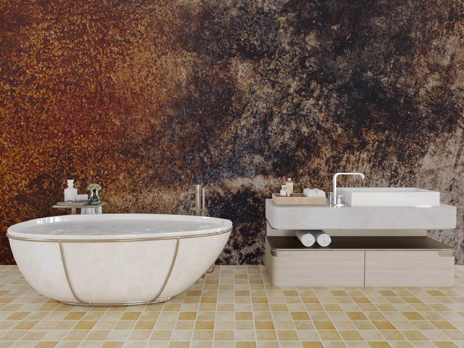 Fototapet fundal cu tonuri grunge ruginite