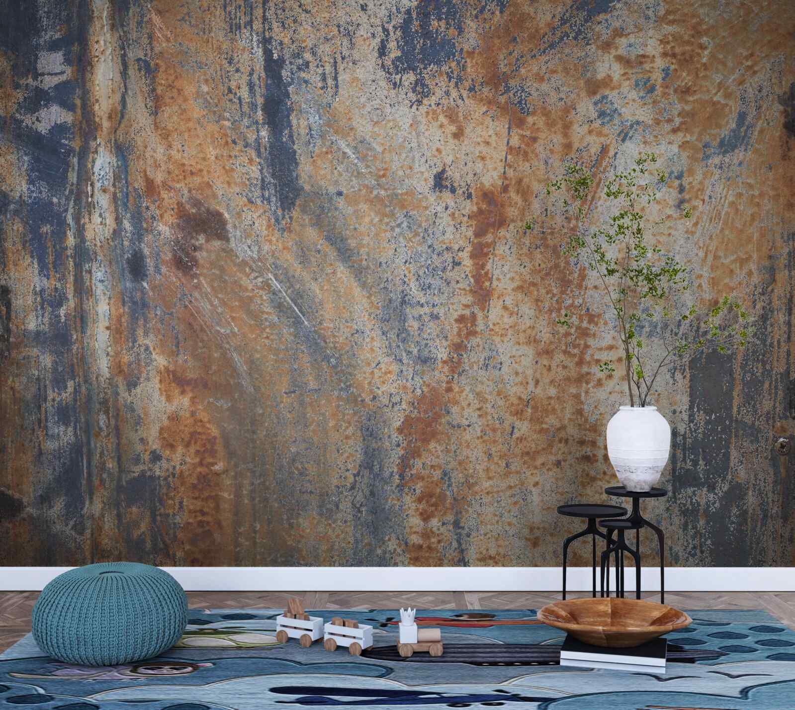 Fototapet perete opac acoperit cu rugină