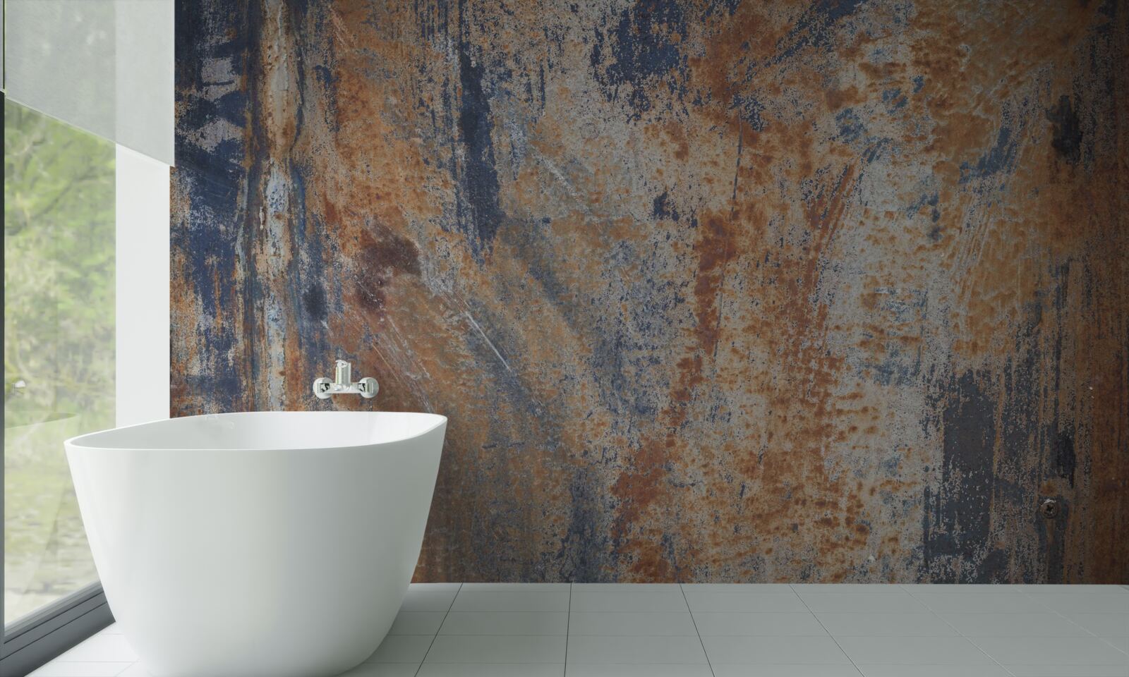 Fototapet perete opac acoperit cu rugină