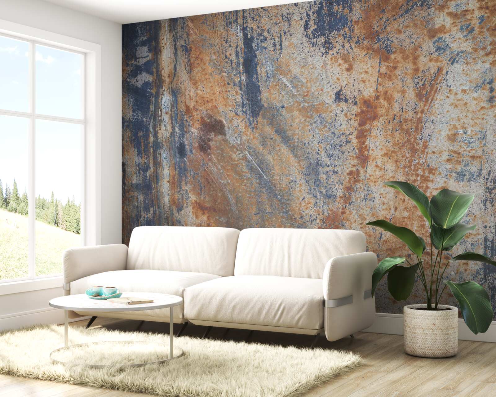 Fototapet perete opac acoperit cu rugină