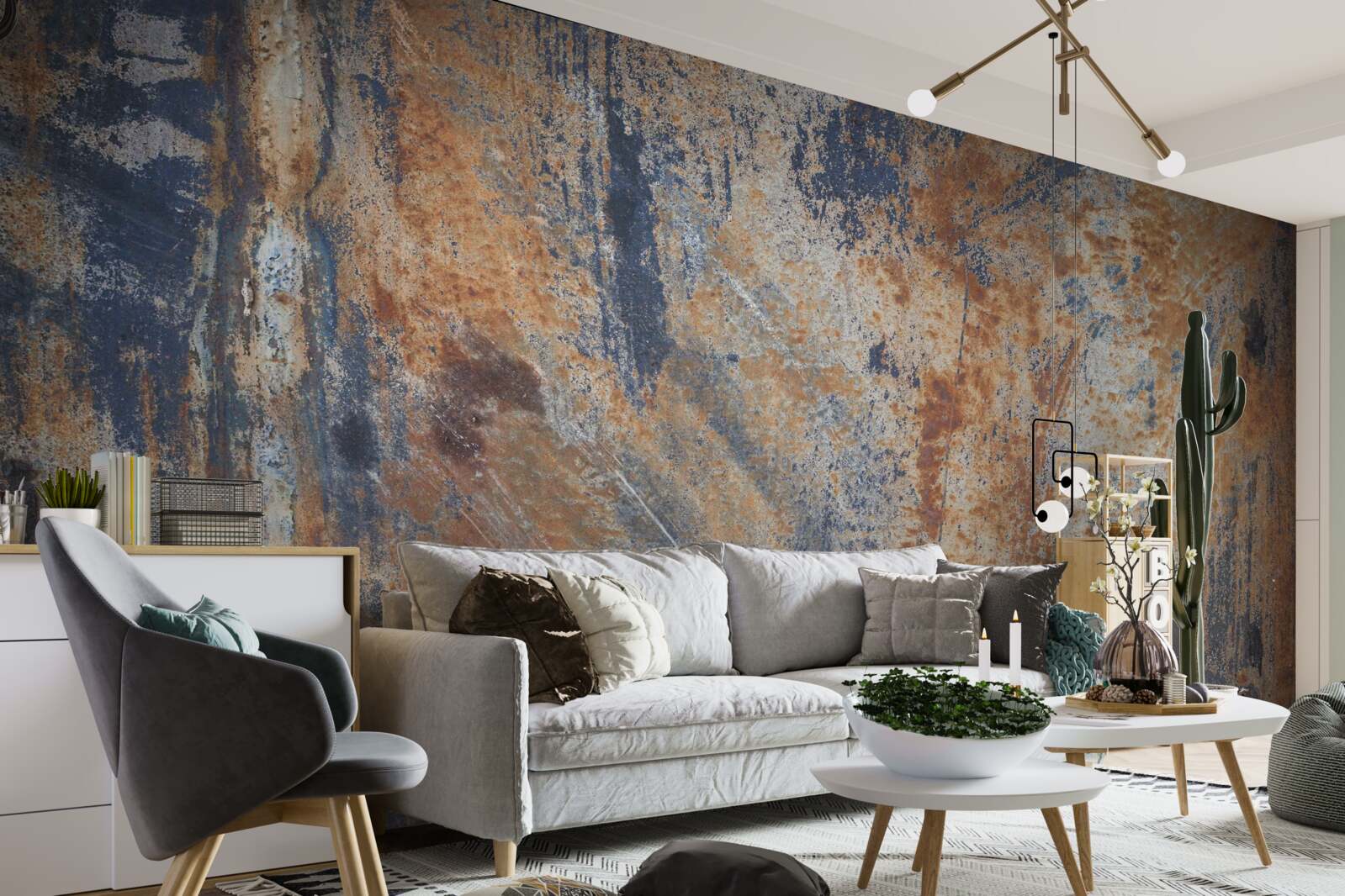 Fototapet perete opac acoperit cu rugină