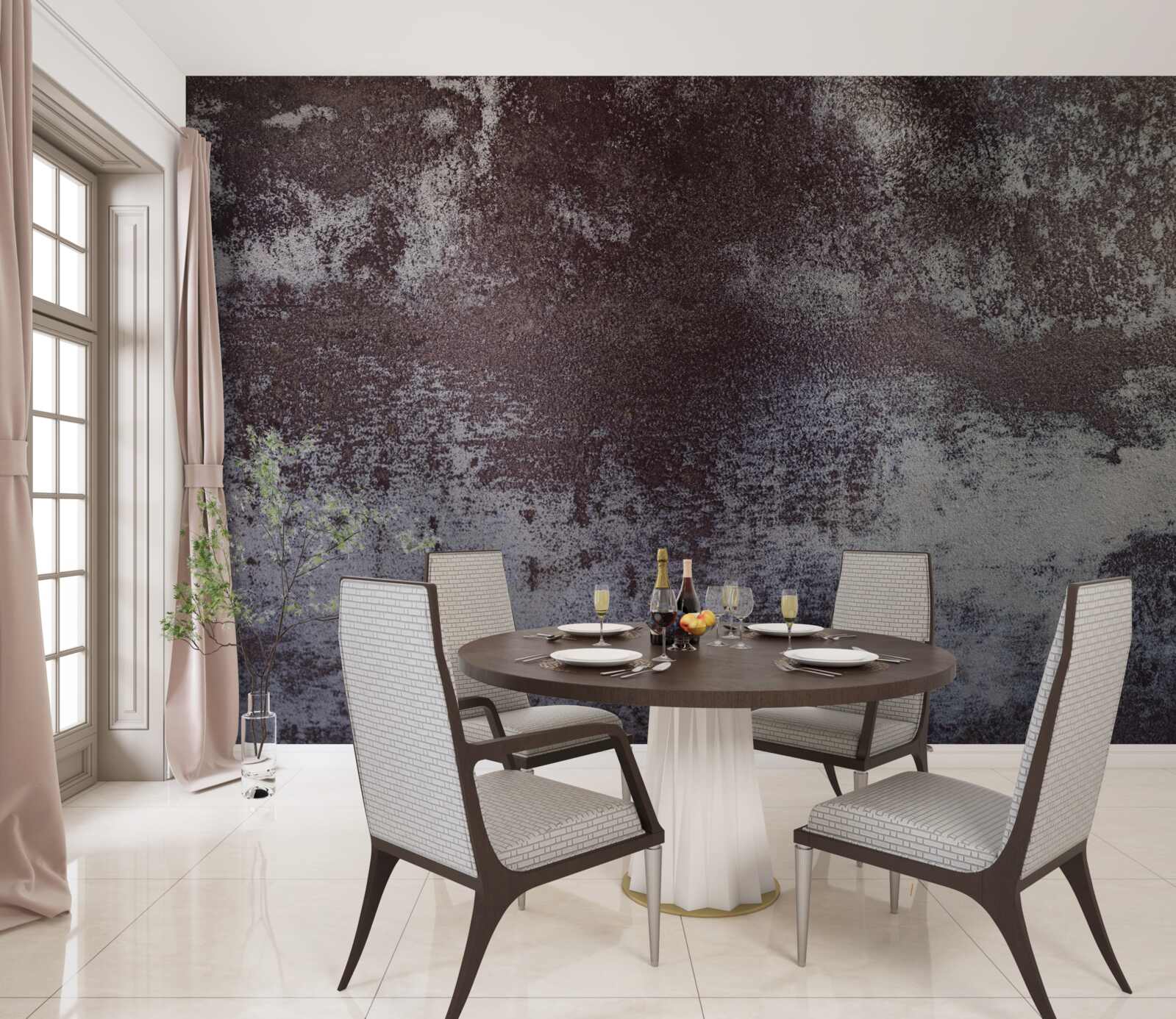 Fototapet metal gri în stil vintage