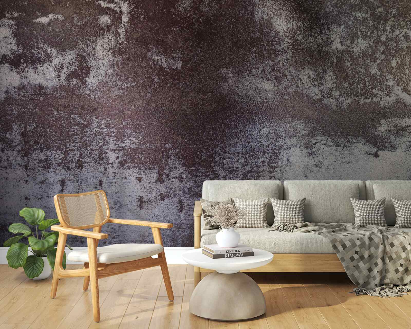 Fototapet metal gri în stil vintage