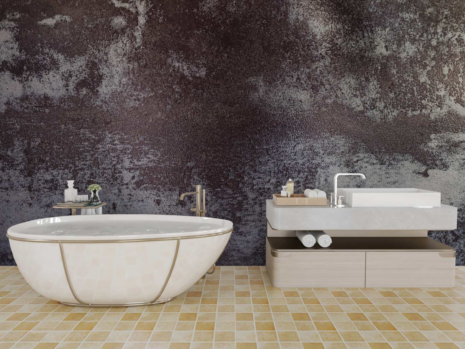 Fototapet metal gri în stil vintage