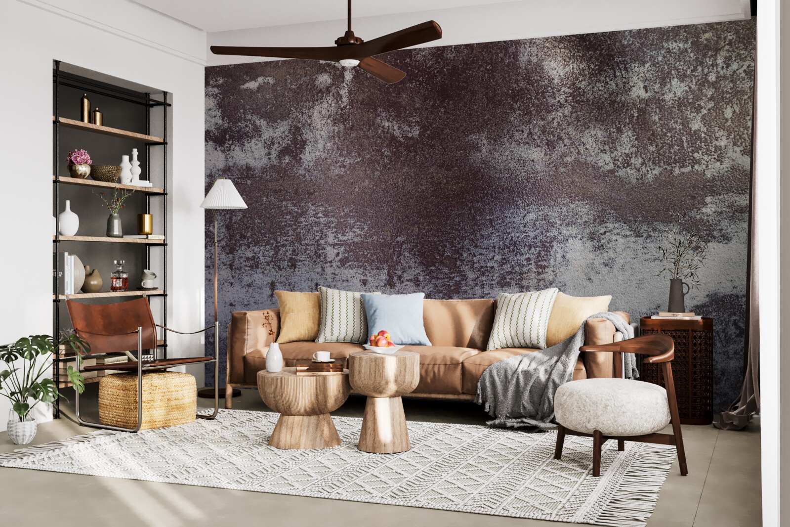 Fototapet metal gri în stil vintage