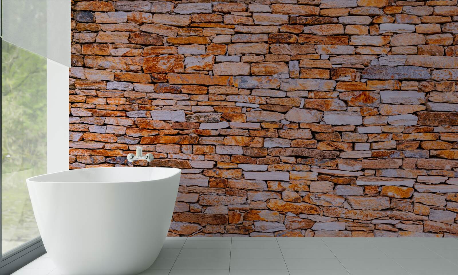 Fototapet gard longitudinal din piatră maro